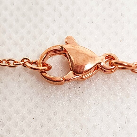 14K RG over Sterling snowflake pendant w/14k RG plated 316L Stainless chain 20" - Picture 5 of 5